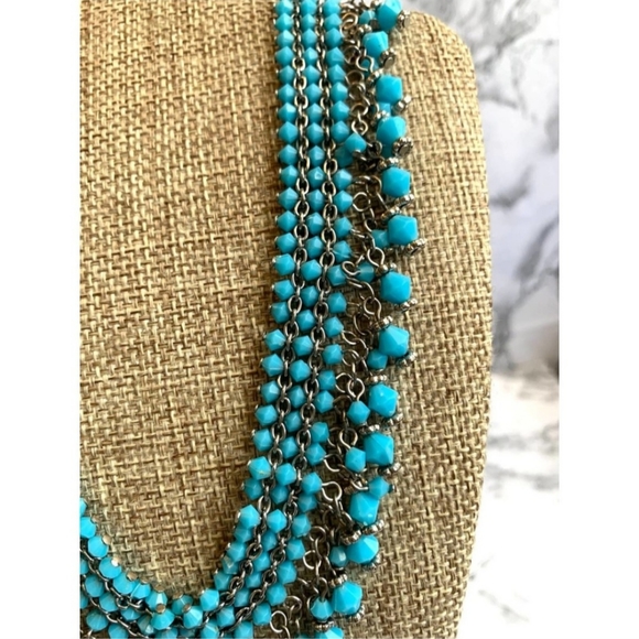 Blue beaded boho choker - Picture 3 of 4